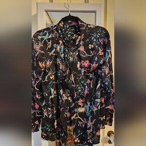 Silk Etro Black Floral Button Down Shirt